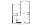 A7 - 1 bedroom floorplan layout with 1 bath and 800 square feet.