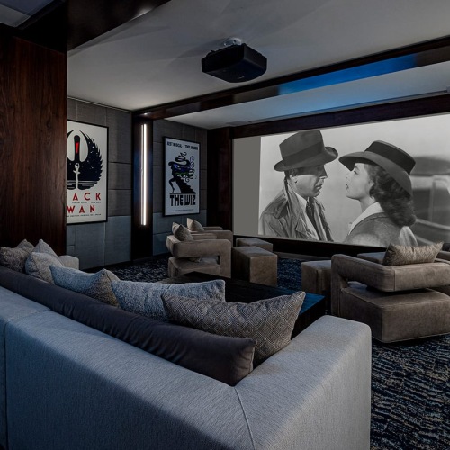 Screening Room screen room showing a large theatre and modern seating